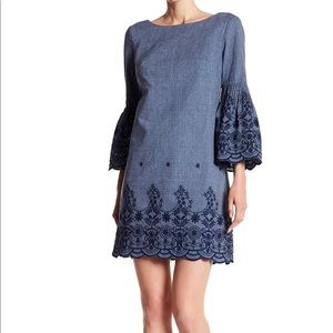 Eliza J denim bell sleeve dress